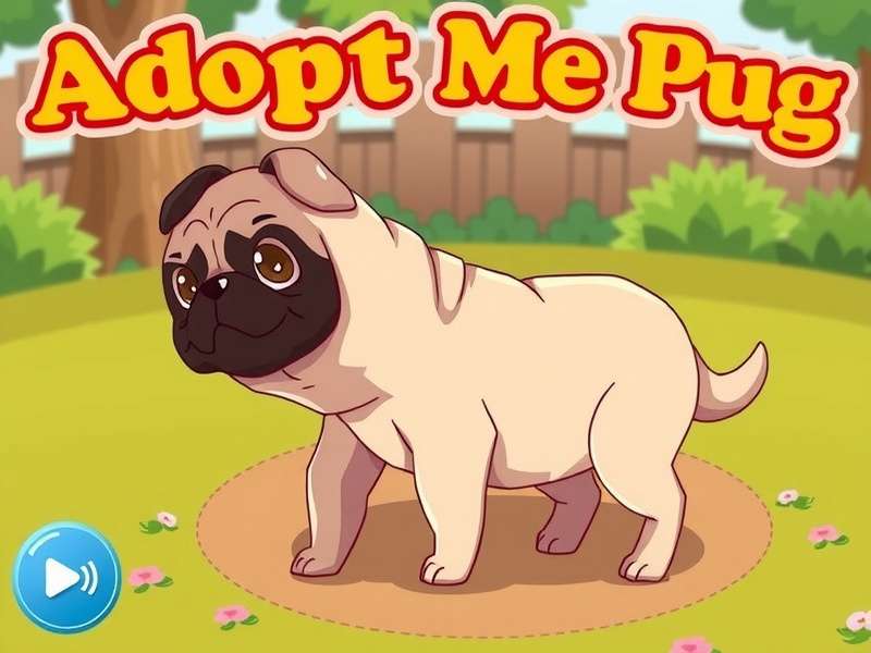 A playful Pug pet in Roblox Adopt Me game with its tongue out
