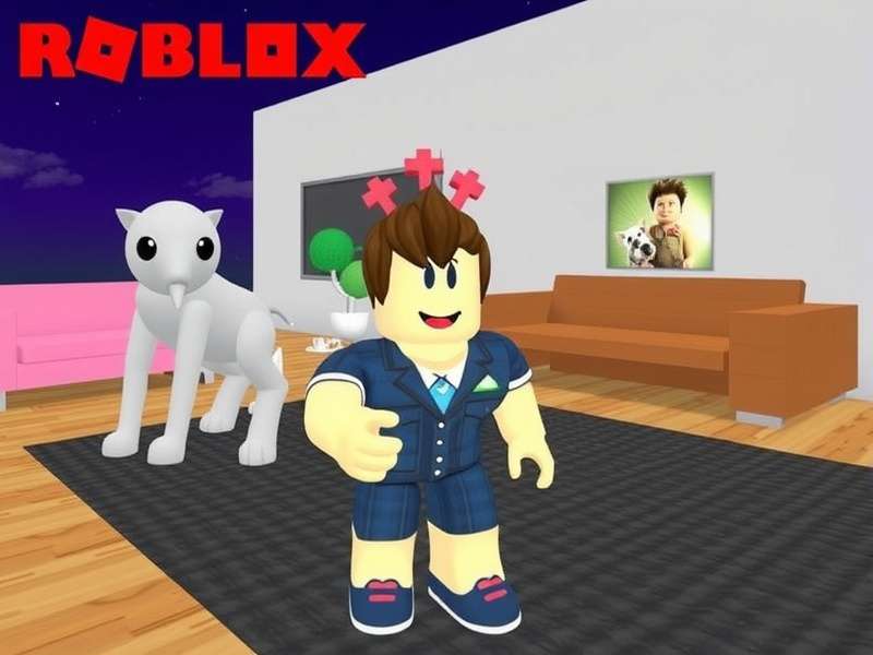 Roblox Adopt Me gameplay scene showing players with pets and houses