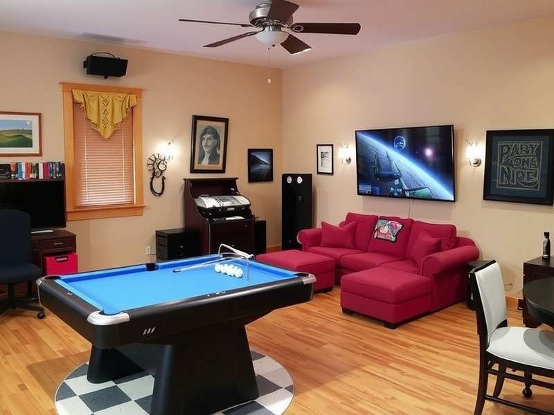 Adopt Me game room design showcase with neon pets and modern furniture