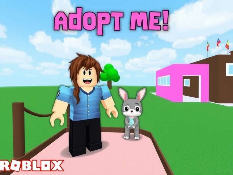 Adopt Me gameplay screenshot showing a player with a neon unicorn in the nursery