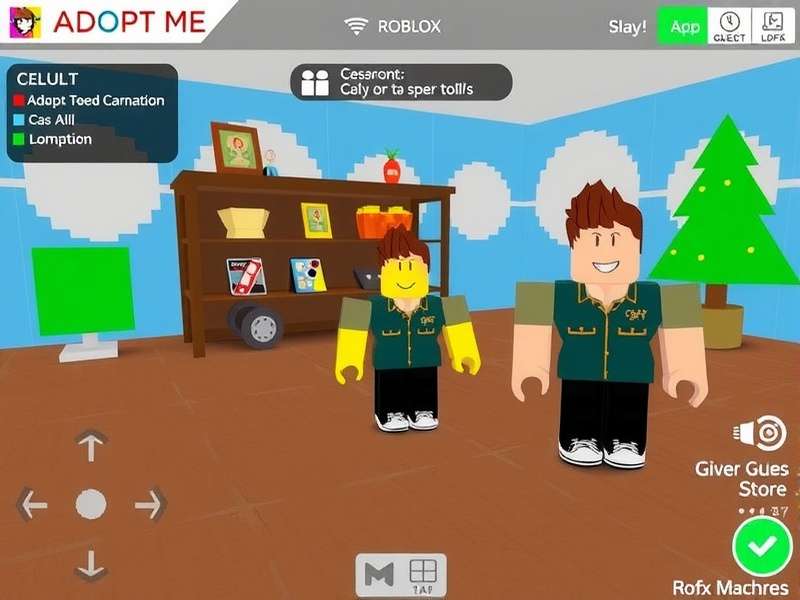 Colorful Roblox Adopt Me gameplay scene with virtual pets and trading interface