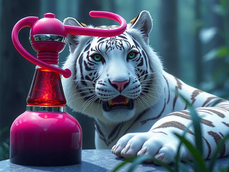 Neon White Tiger glowing in Adopt Me game