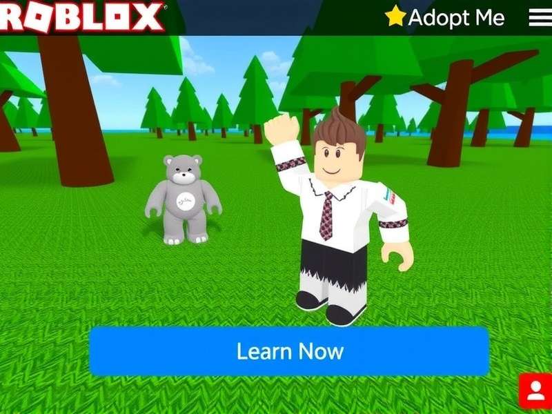 Colorful scene from Roblox Adopt Me showing players with various pets in the nursery