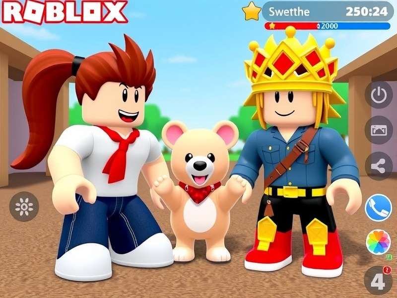 Roblox Adopt Me gameplay screenshot showing pets and houses in Hindi context