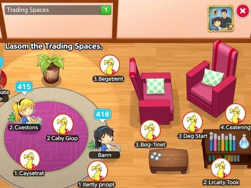Adopt Me gameplay trading spaces overview with pets and trading plaza