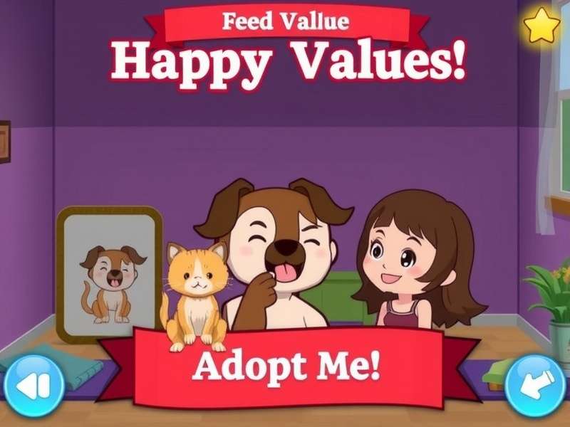 Happy Values Adopt Me trading value chart showing legendary pets and rare items