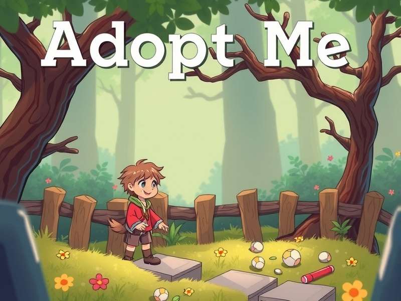 Adopt Me community trading hub illustration showing diverse pet collection