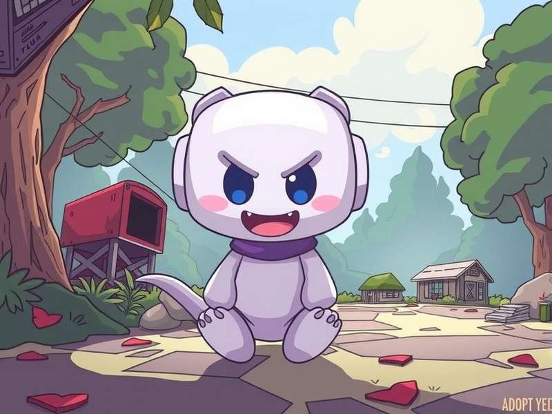 Adopt Me Discord community hub with vibrant pets and trading interface